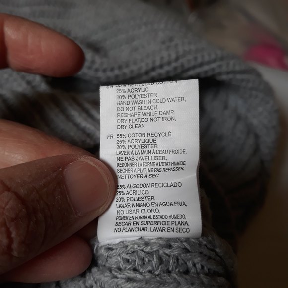 ECO by Design Women's Gray Soft Cable Knit Crop Sweater Size M - Picture 10 of 10